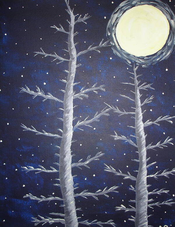 Moon Art Print featuring the painting Full Moon Strength by Angie Butler