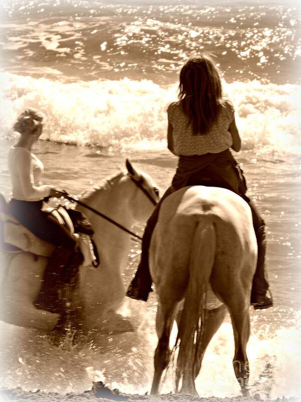 Horse Art Print featuring the photograph Fun in the Surf by Clare Bevan