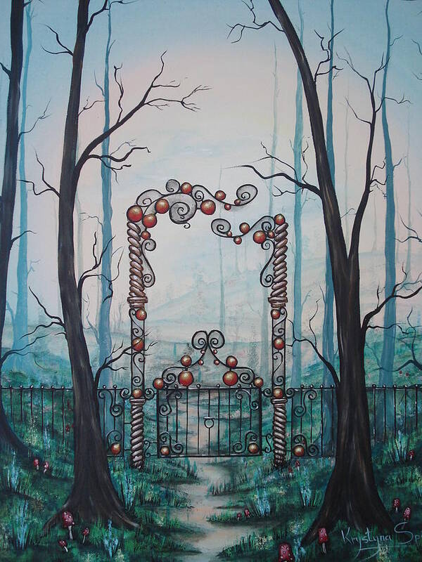 Forest Art Print featuring the painting Gate Of Dreams by Krystyna Spink