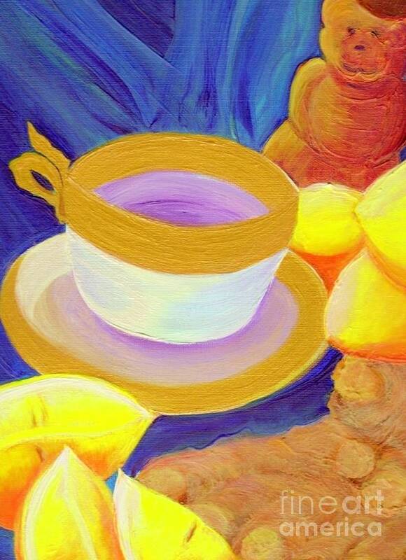 Ginger Art Print featuring the painting Ginger Lemon Tea by jrr by First Star Art