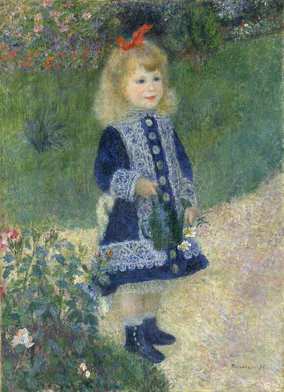 Auguste Renoir Art Print featuring the painting Girl With A Watering Can by Auguste Renoir