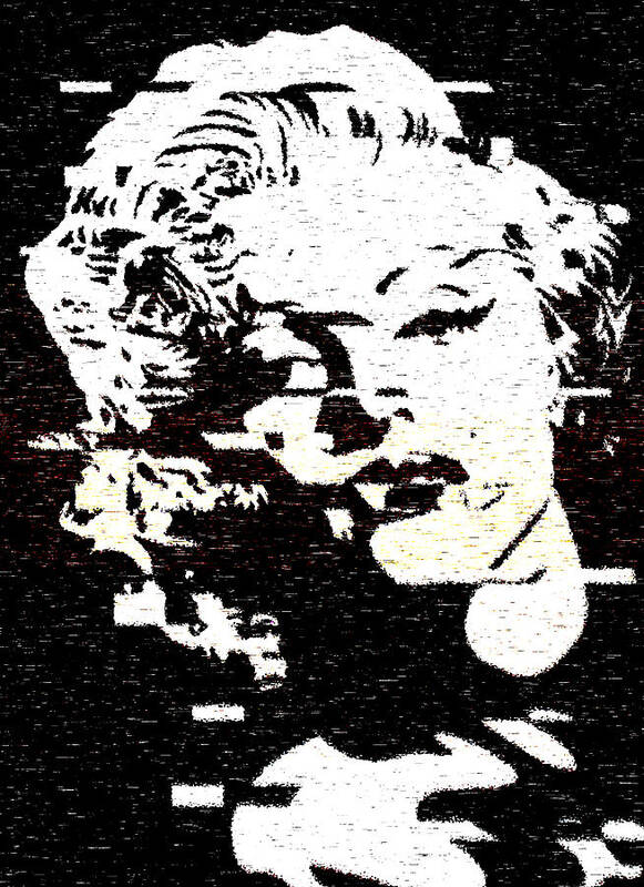 Marylin Monroe Digital Manipulation Art Print featuring the painting Glitch Art Marylin Monroe by Georgeta Blanaru