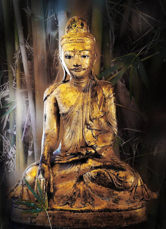 Buddha Art Print featuring the photograph Golden Buddha by Jessica Levant