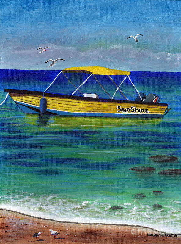 Boat Art Print featuring the painting Gone To Rest by Laura Forde