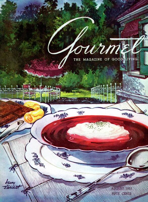 Illustration Art Print featuring the photograph Gourmet Cover Featuring A Bowl Of Borsch by Henry Stahlhut