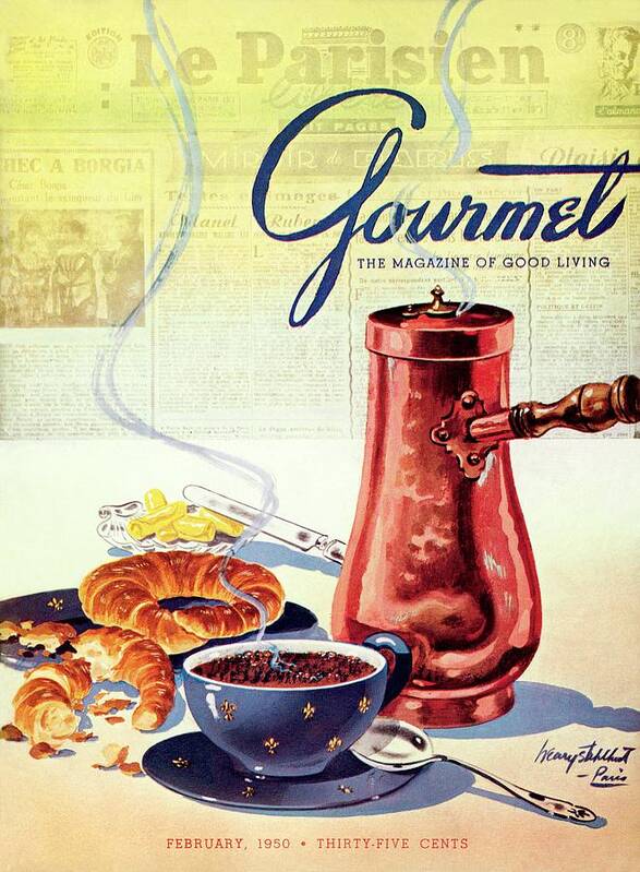 Food Art Print featuring the photograph Gourmet Cover Of A French Breakfast by Henry Stahlhut