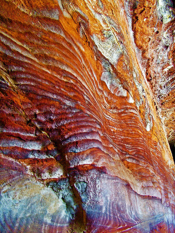 Graceful Grooves Rock In Petra Art Print featuring the photograph GRACEFUL GROOVES Rock in Petra-Jordan by Ruth Hager