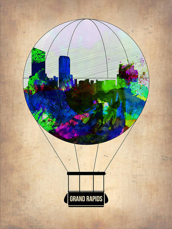 Grand Rapids Art Print featuring the painting Grand Rapids Air Balloon by Naxart Studio