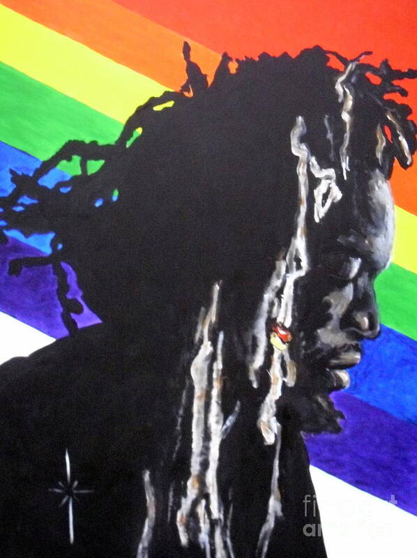 Musician Art Print featuring the painting Gregory Isaacs by Jodie Marie Anne Richardson Traugott     aka jm-ART