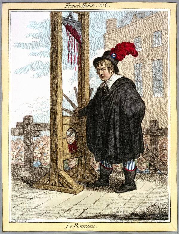 Le Boureau Art Print featuring the photograph Guillotine caricature, 1798 by Science Photo Library