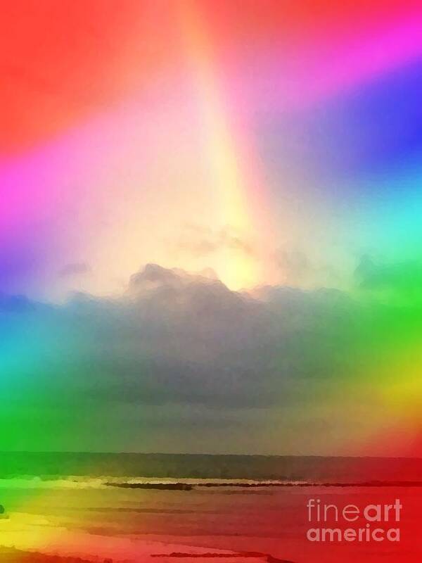 Rainbow Art Print featuring the mixed media Gulf Rainbow by Michelle Stradford