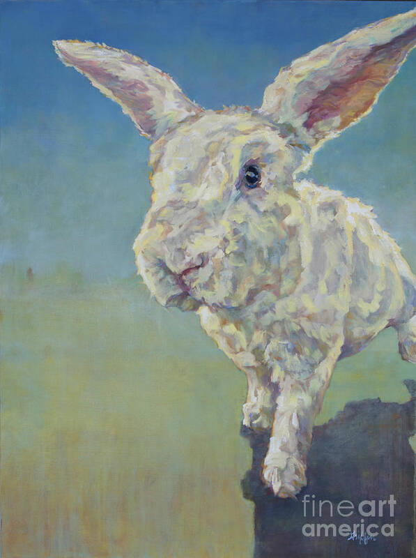 Rabbit Art Print featuring the painting Gwen by Patricia A Griffin