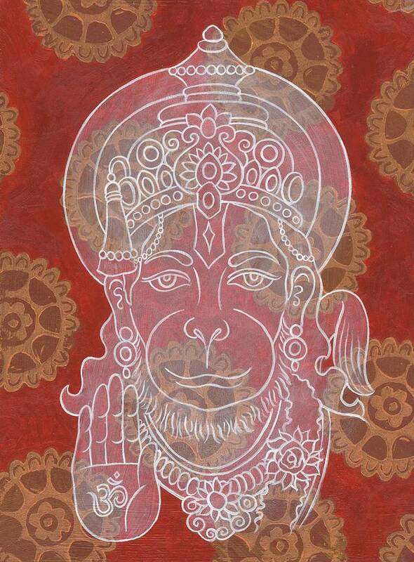  Art Print featuring the painting Hanuman by Jennifer Mazzucco