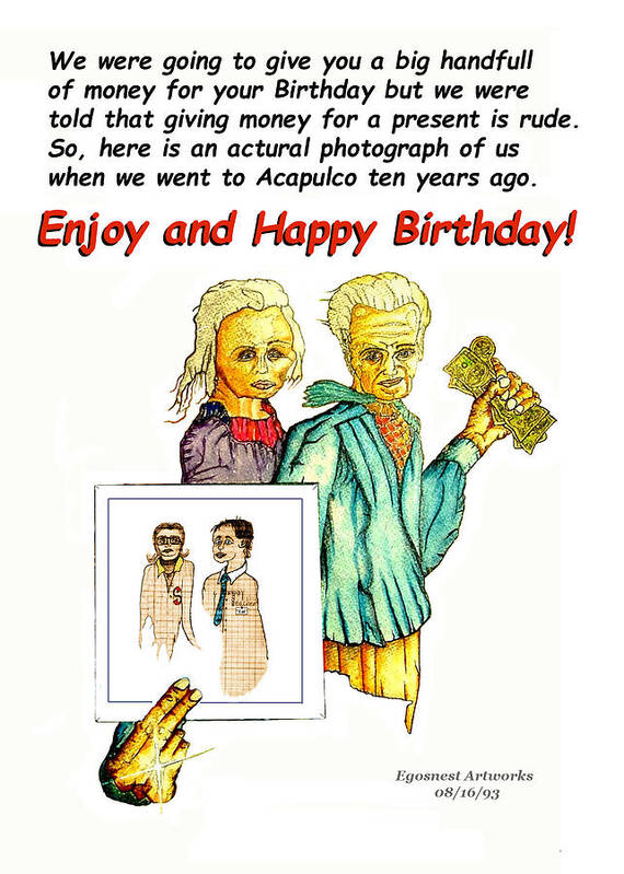 Birthday Art Print featuring the painting Happy Birthday Office Memo Employee by Michael Shone SR