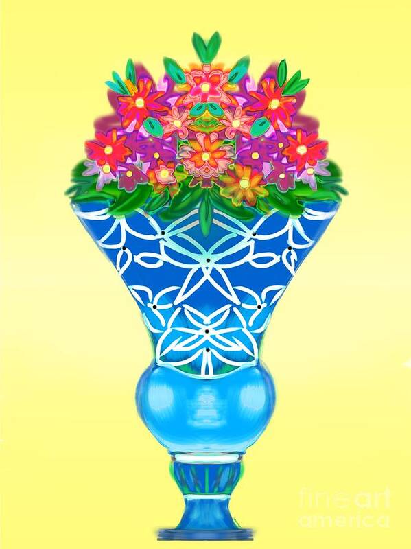 Floral Art Print featuring the digital art Happy Day Urn by Christine Fournier