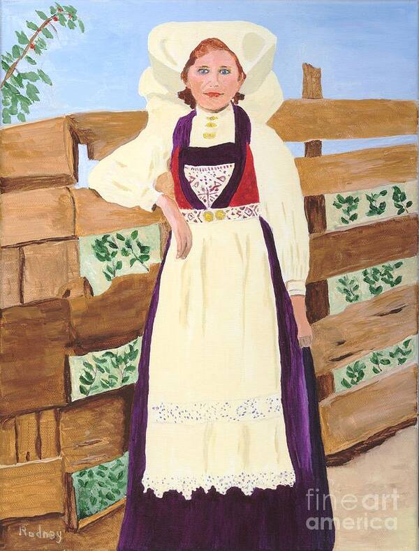  Girl Art Print featuring the painting Hardanger Girl by Rodney Campbell