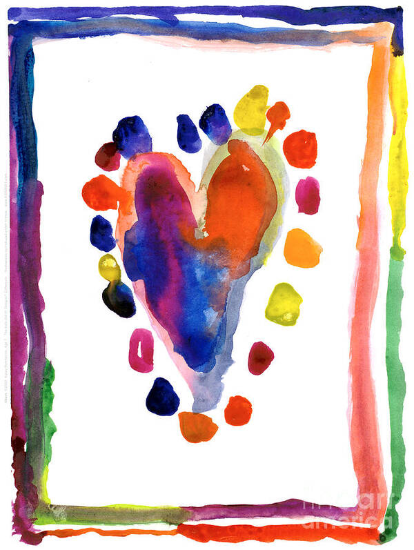 Heart Art Print featuring the painting Heart by Kasey Hutcheson Age Seven