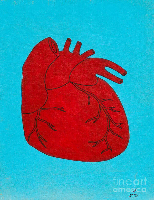  Art Print featuring the painting Heart red by Stefanie Forck