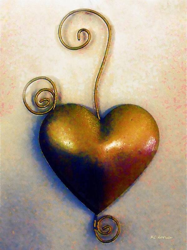 Heart Art Print featuring the painting Heartswirls by RC DeWinter