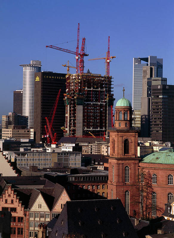 Crane Art Print featuring the photograph High-rise Construction Site by Tony Craddock/science Photo Library