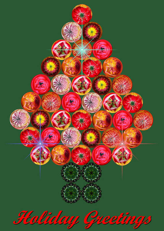 Digital Art Art Print featuring the photograph Holiday Tree of Orbs 3 by Nick Kloepping