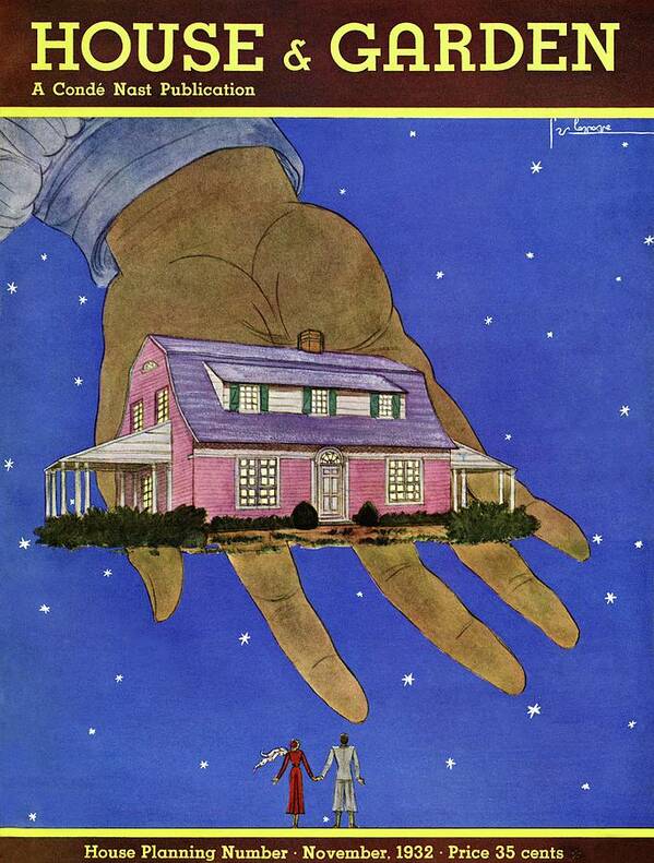 House & Garden Art Print featuring the photograph House & Garden Cover Illustration Of A Giant Hand by Georges Lepape