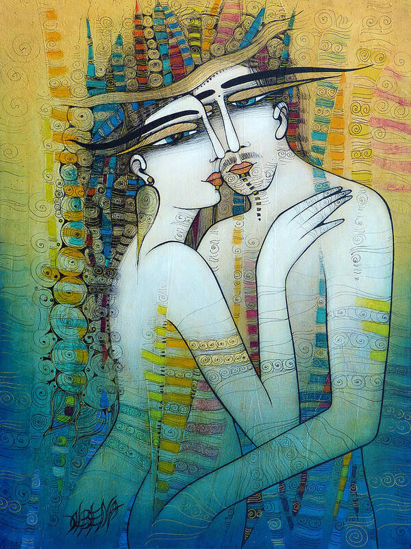 Albena Art Print featuring the painting Hug Me by Albena Vatcheva