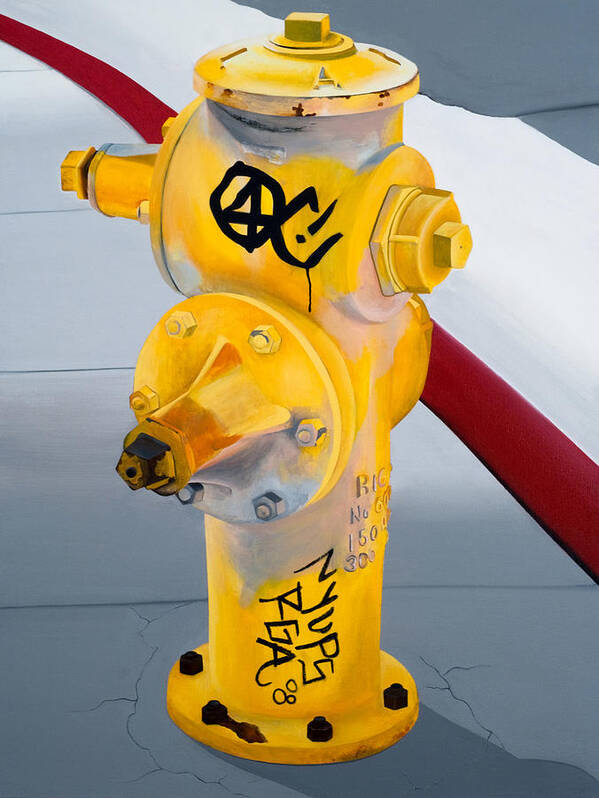 Los Angeles Art Print featuring the painting Hydrant 90034 by Jennifer Walker