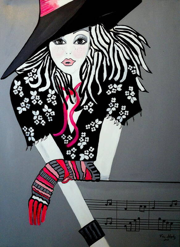 Rock And Roll Art Print featuring the painting I Love Rock And Roll by Nora Shepley