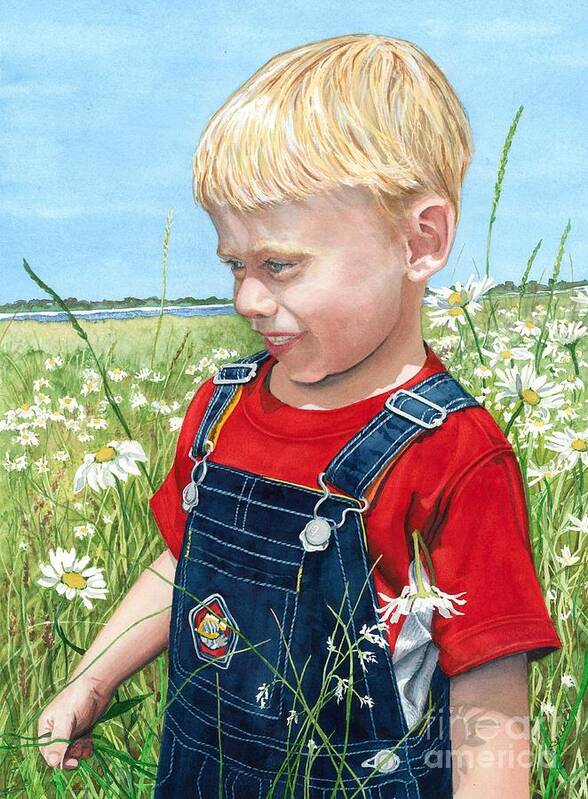 Child Art Print featuring the painting Ian's Field of Dreams by Barbara Jewell