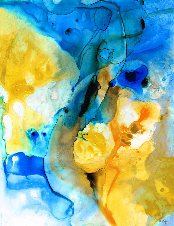 Abstract Art Print featuring the painting Iced Lemon Drop - Abstract Art By Sharon Cummings by Sharon Cummings