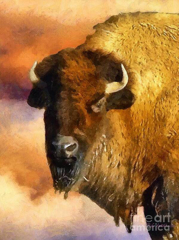 Buffalo Art Print featuring the painting Icon of the Plains by RC DeWinter