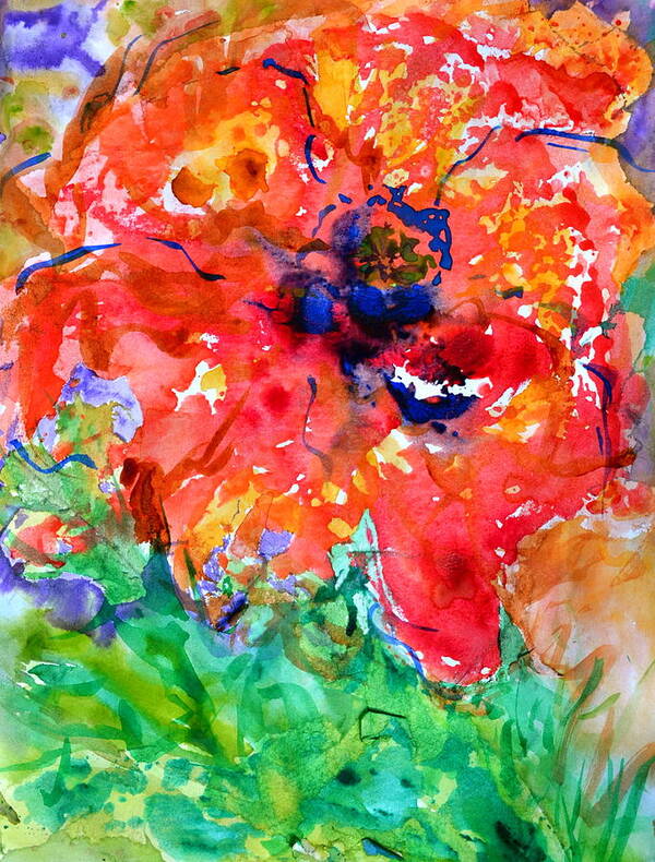 Poppy Art Print featuring the painting Imminent Disintegration by Beverley Harper Tinsley