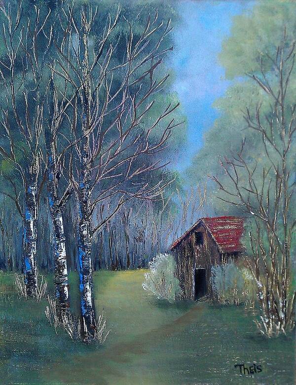 Landscape Art Print featuring the painting In the Woods by Suzanne Theis