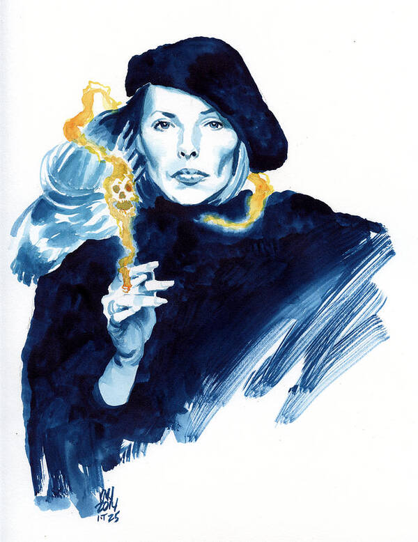 Joni Mitchell Art Print featuring the painting inktober 25 Joni's folly by Ken Meyer jr