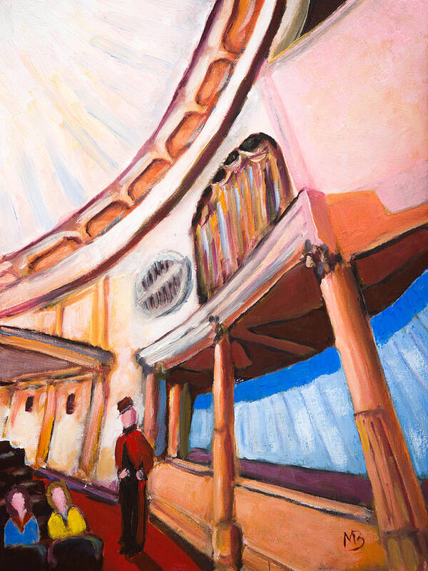 Whiteside Art Print featuring the painting Inside the Whiteside Theatre by Mike Bergen