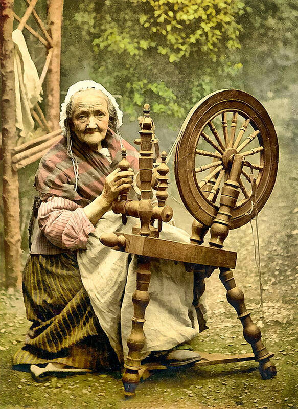 Vintage Image Art Print featuring the photograph Irish Spinning Wheel by Vintage Image