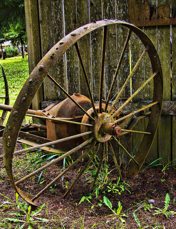 Iron Art Print featuring the photograph Iron Wheel by Ron Roberts