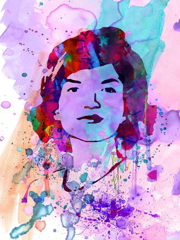 Jackie Kennedy Art Print featuring the painting Jackie Kennedy Watercolor by Naxart Studio