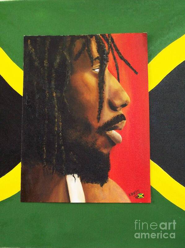 Buju Banton Art Print featuring the painting Jamaica Buju by Kenneth Harris