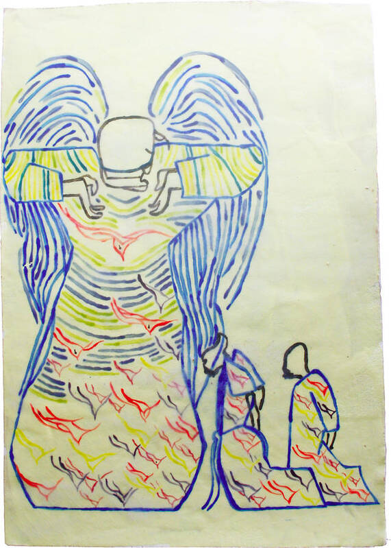 Jesus Art Print featuring the painting Jesus Guardian Angel by Gloria Ssali