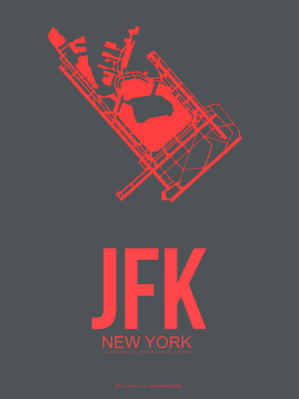 New York Art Print featuring the digital art JFK Airport Poster 2 by Naxart Studio