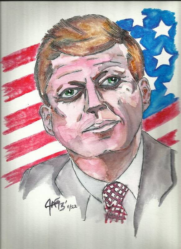 1963 Art Print featuring the painting JFK by The GYPSY