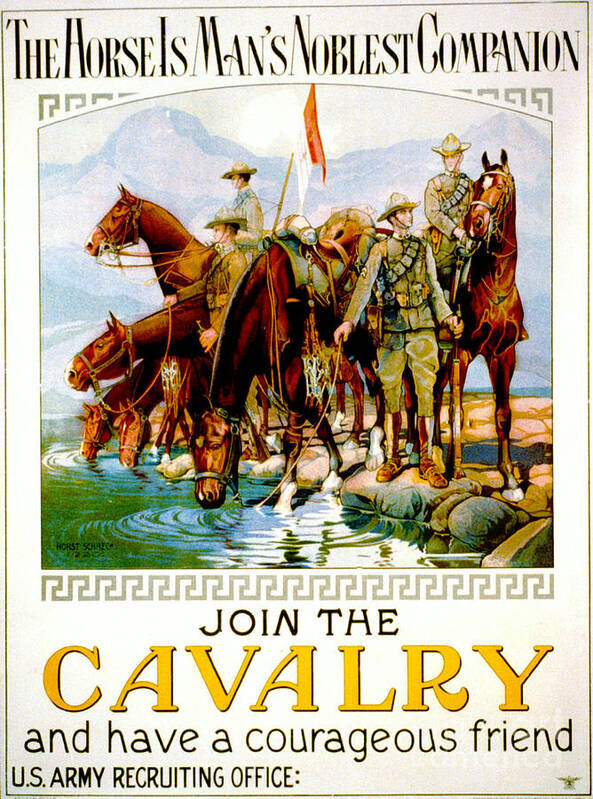 Join Cavalry 1920 Art Print featuring the photograph Join the Cavalry 1920 by Padre Art