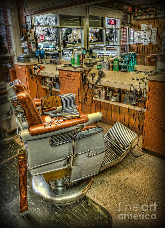 Barbershop Hairdresser Printed Canvas Picture A1.30"x20". Vintage Barbers 