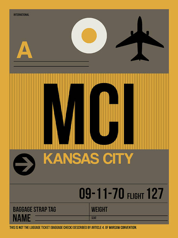 Kansas City Art Print featuring the digital art Kansas City Airport Poster 1 by Naxart Studio