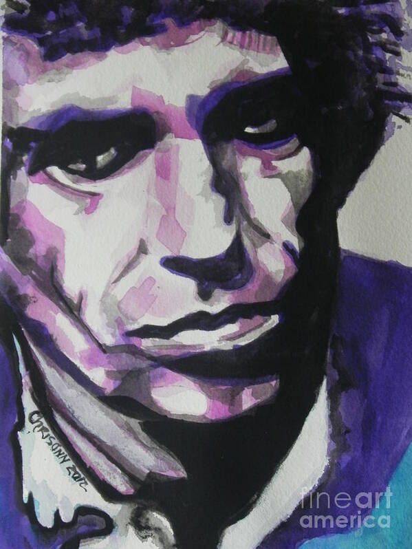 Watercolor Painting Art Print featuring the painting Keith Richards by Chrisann Ellis