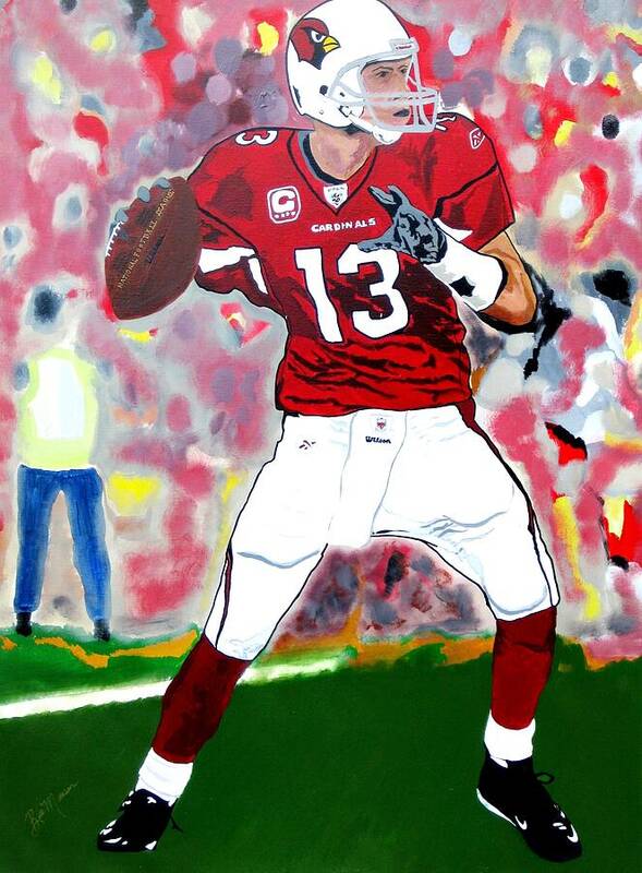 Kurt Warner Paintings Art Print featuring the painting Kurt Warner-In The Zone by Bill Manson