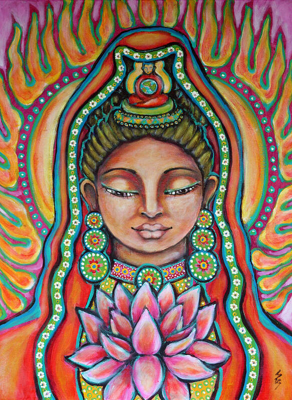 Lakshmi Art Print featuring the painting Lakshmi by Shelley Bredeson