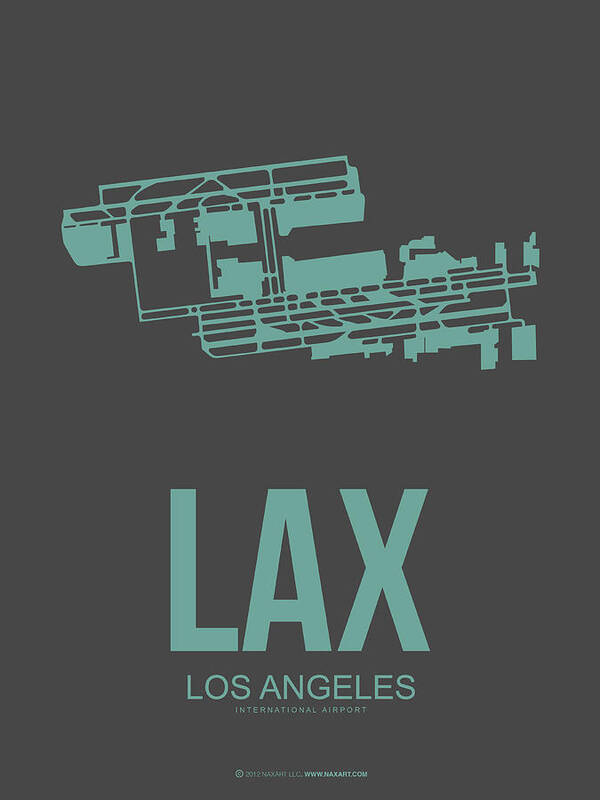 Los Angeles Art Print featuring the digital art LAX Airport Poster 2 by Naxart Studio